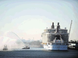 La nave Oasis of the Seas, de Royal Caribbean International, hizo su debut en Port Everglades, en Fort Lauderdale.
